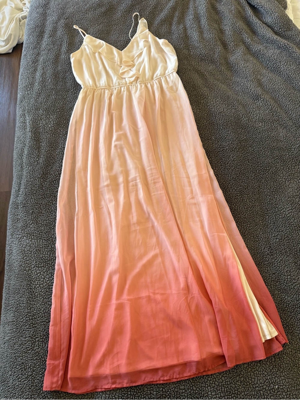 LC Lauren Conrad Cream to Pink Ombre Spaghetti Strap Maxi Dress